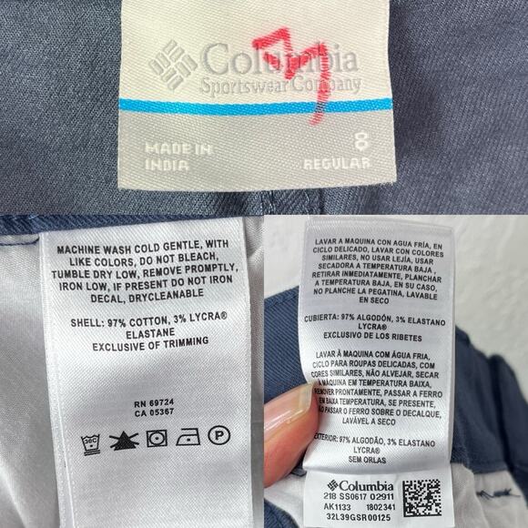 Columbia Canvas Pants Size 8, blue, straight leg, outdoor, camping, trailing - Picture 7 of 7